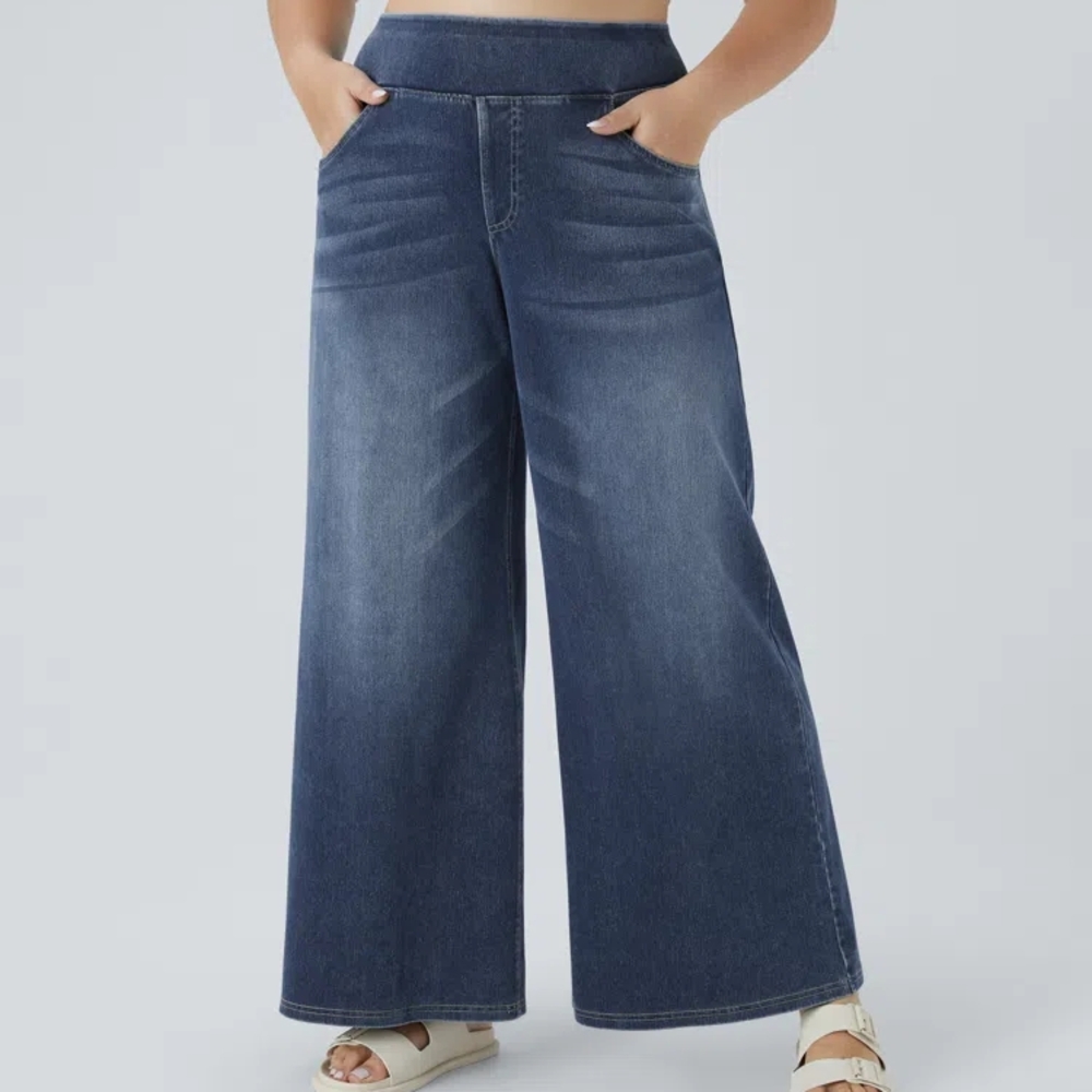 HALARA Dark Blue Flare Jeans